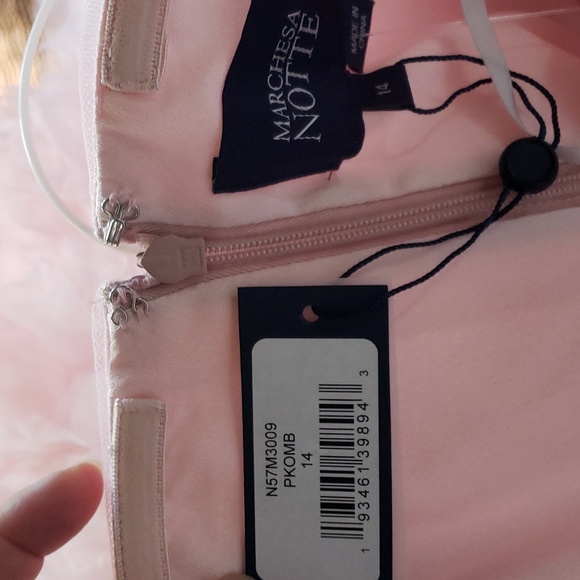 NWT MARCHESA  Notte tea length pink ombré gown. New with tags size 14 - Picture 7 of 10